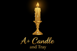 A+ Candle and Tray Fancy Logo